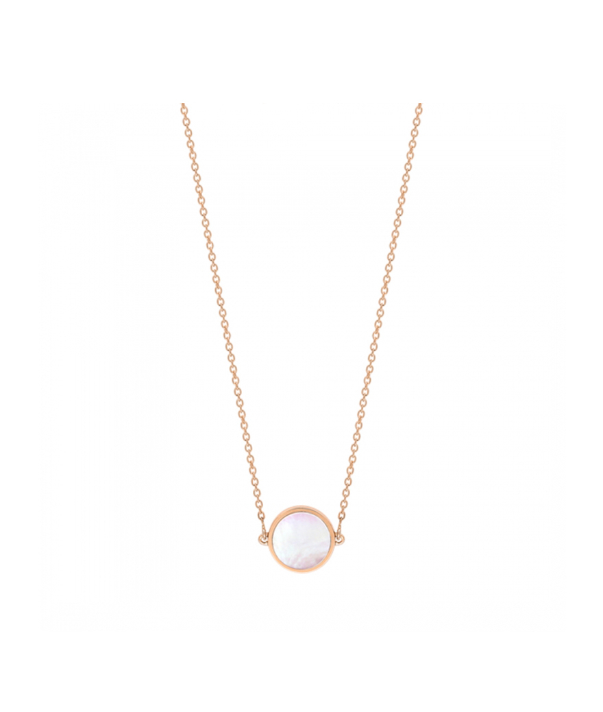 Collier Ginette NY Mini Ever Disc or rose nacre rose