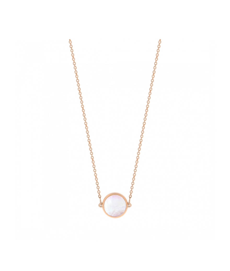 Collier Ginette NY Mini Ever Disc or rose nacre rose