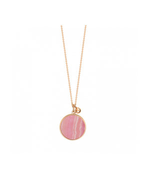 Collier Ginette NY Ever Disc on chain or rose rhodocrosite