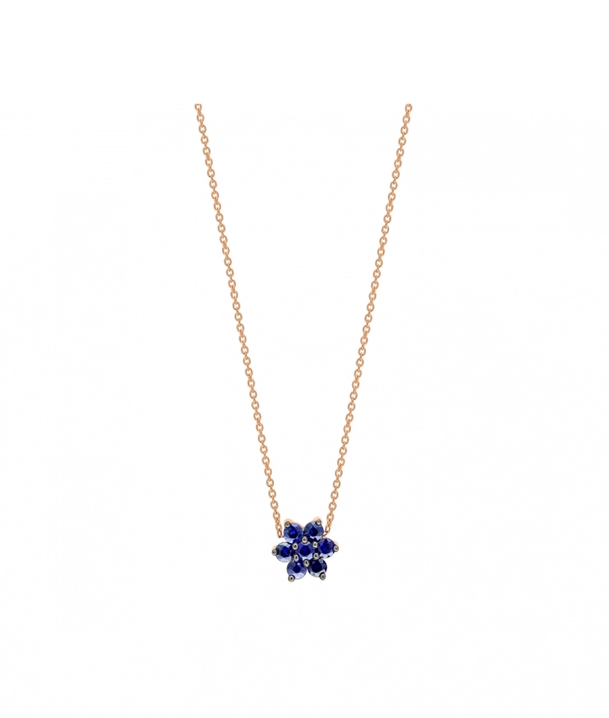 Collier Ginette NY saphire Star or rose