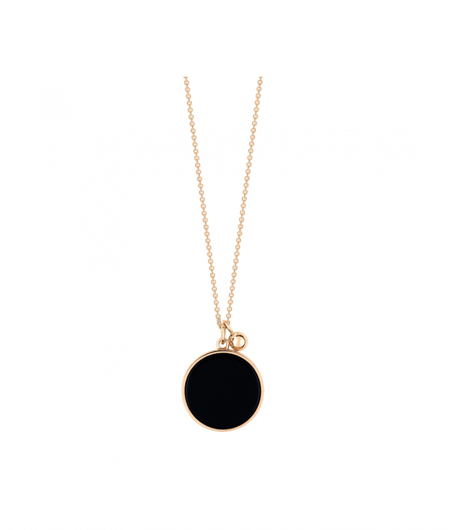Collier Ginette NY Ever Disc on chain or rose onyx