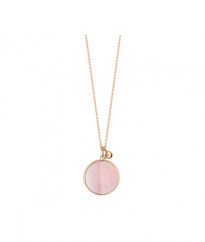Collier Ginette NY Ever Disc on chain or rose nacre rose