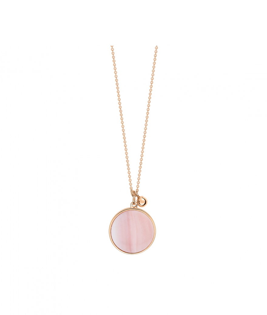 Collier Ginette NY Ever Disc on chain or rose nacre rose