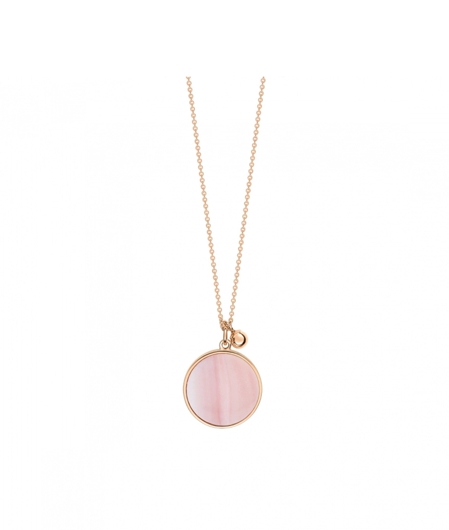 Collier Ginette NY Ever Disc on chain or rose nacre rose