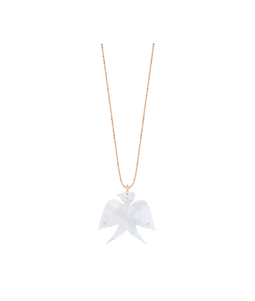 Collier Ginette NY Georgia or rose nacre blanche