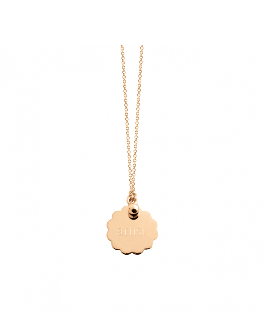 Collier Ginette NY Artist Scalloped Disc Or Rose