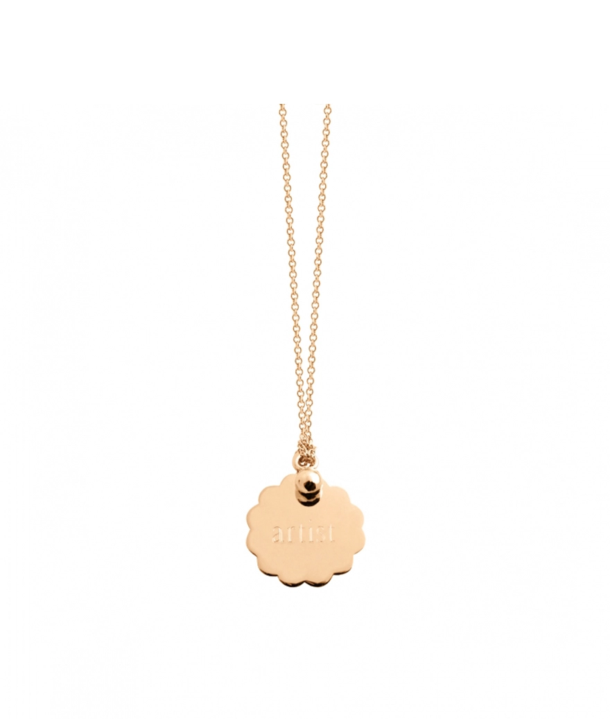 Collier Ginette NY Artist Scalloped Disc Or Rose