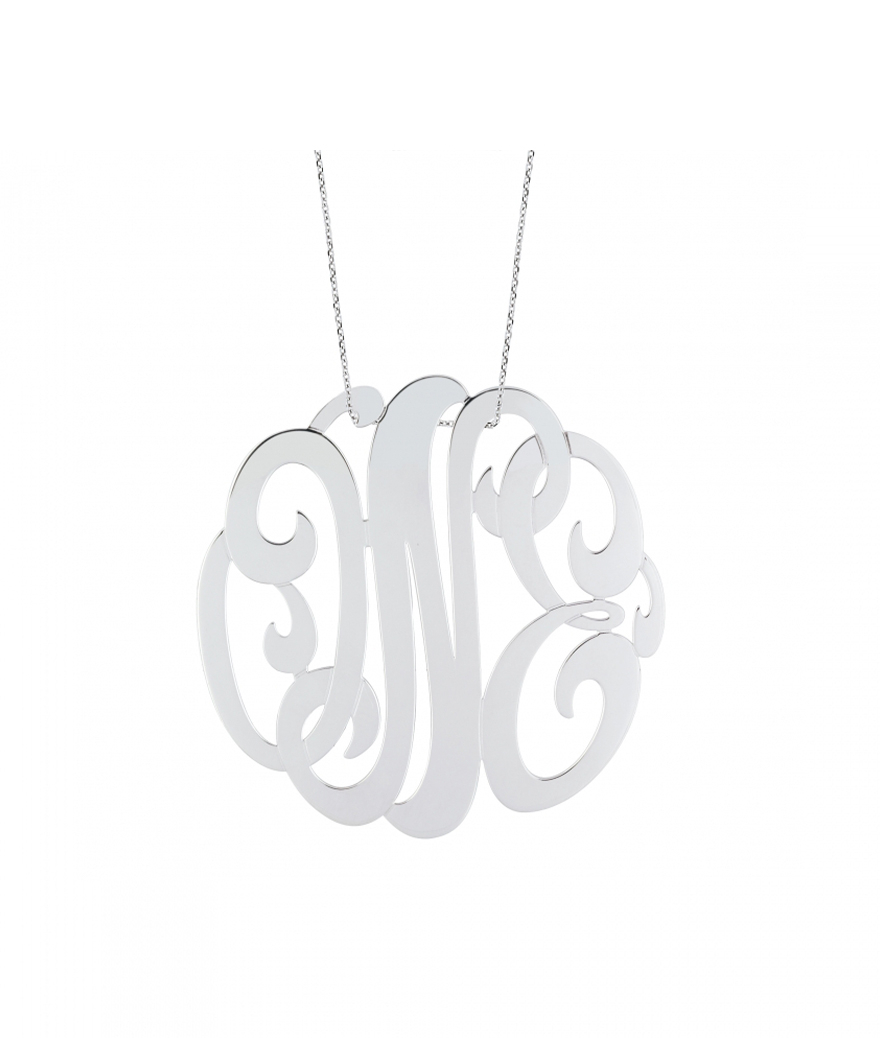 Collier Ginette NY Lace Monogram "One" Or Blanc