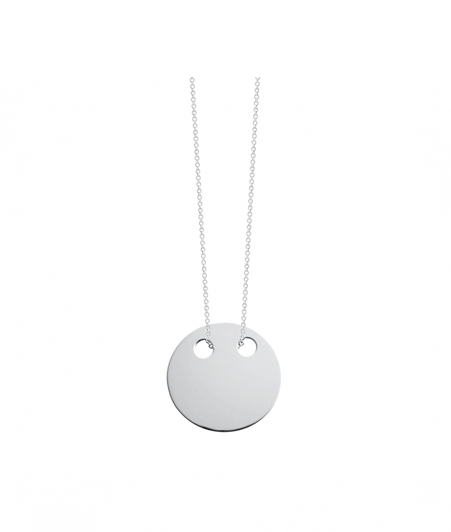 Collier Ginette NY Mini Disc Or Blanc