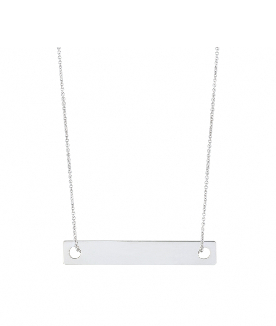 Collier Ginette NY Mini Baguette Or Blanc