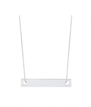 Collier Ginette NY Mini Baguette Or Blanc