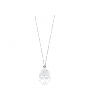 Collier Ginette NY Mini Buddha Or Blanc