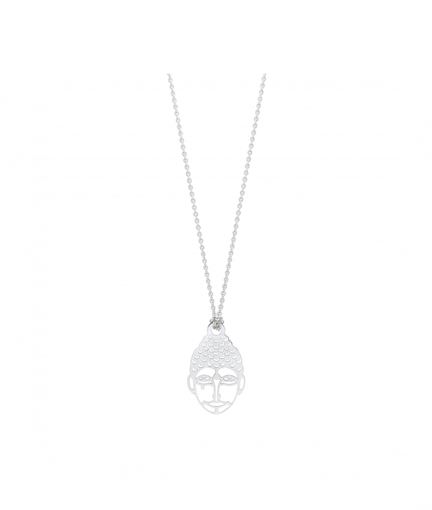 Collier Ginette NY Mini Buddha Or Blanc