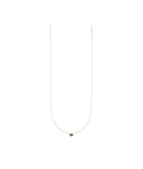 Collier Ginette NY Mini Cocktail Pearl and Smoky Quartz