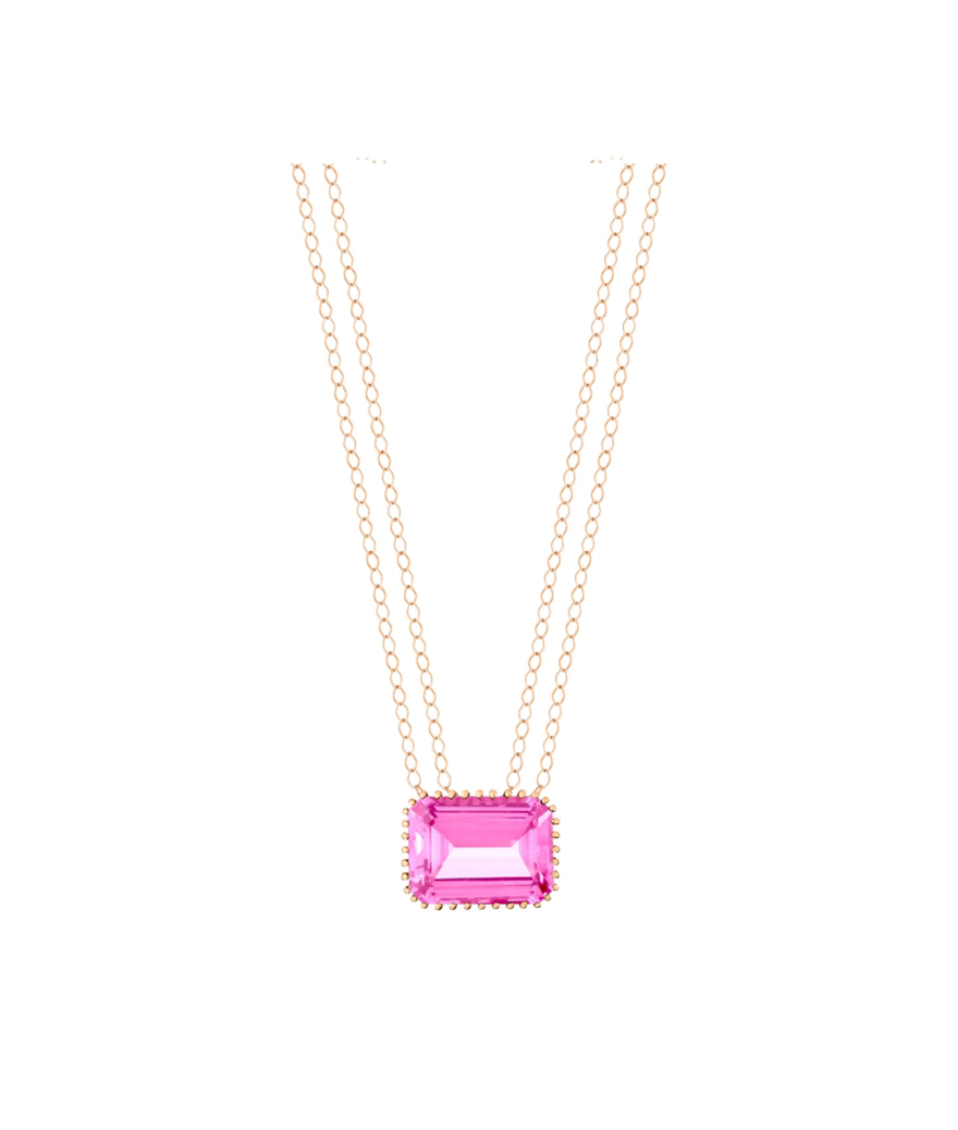 Collier Ginette NY Jumbo Cocktail Pink Topaz