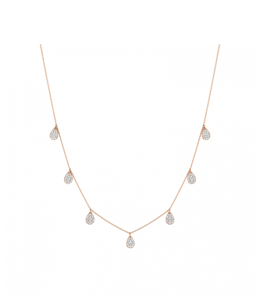 Collier Ginette NY 7 Daimond Bliss On Chain or rose