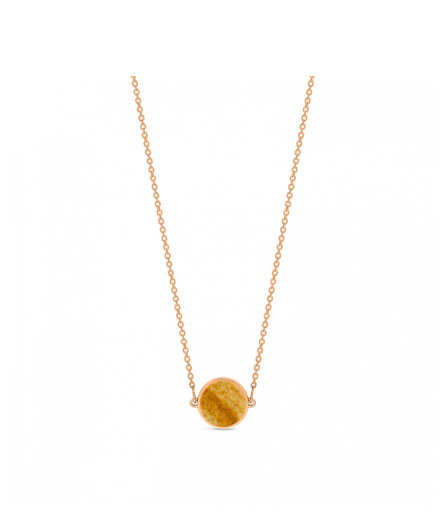 Collier Ginette NY Mini Ever Disc or rose jaspe paysage