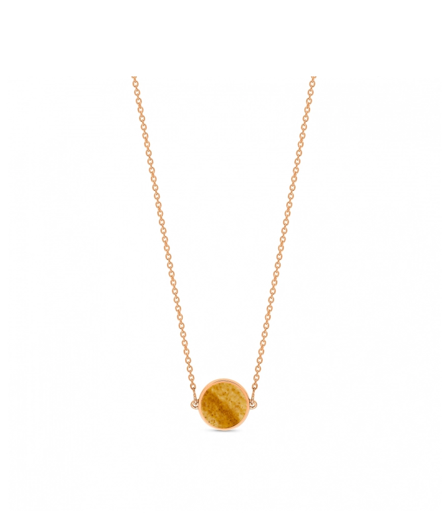 Collier Ginette NY Mini Ever Disc or rose jaspe paysage