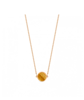 Collier Ginette NY Mini Ever Disc or rose jaspe paysage