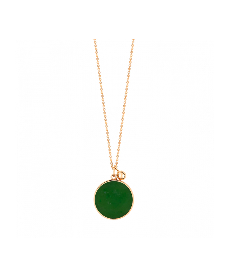 Collier Ginette NY Ever Disc on chain or rose jade