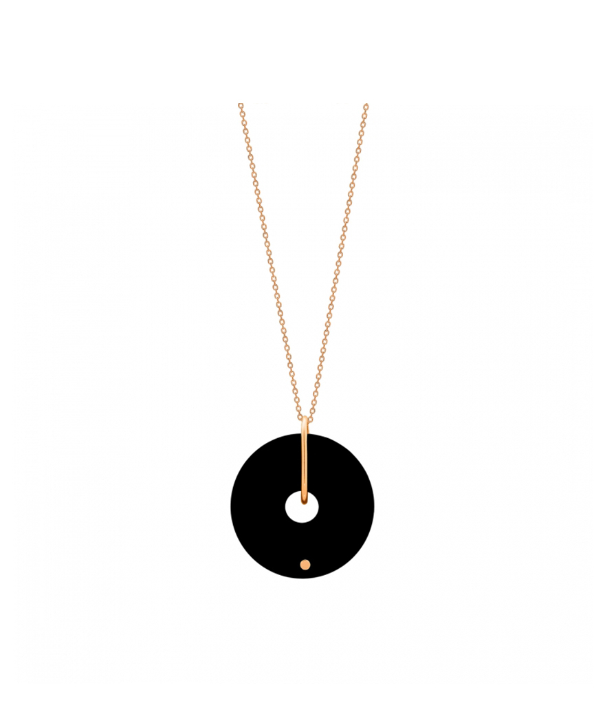 Collier Ginette NY Mini Donut on chain or rose onyx