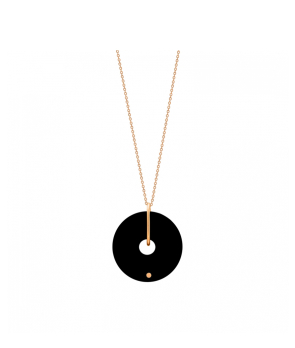Collier Ginette NY Mini Donut on chain or rose onyx