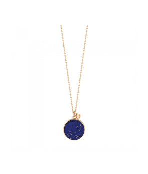 Collier Ginette NY Ever Disc on chain or rose lapis lazuli