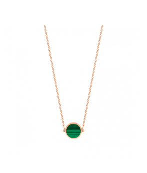 Collier Ginette NY Mini Ever Disc or rose malachite