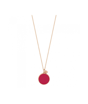 Collier Ginette NY Maria Disc or rose corail