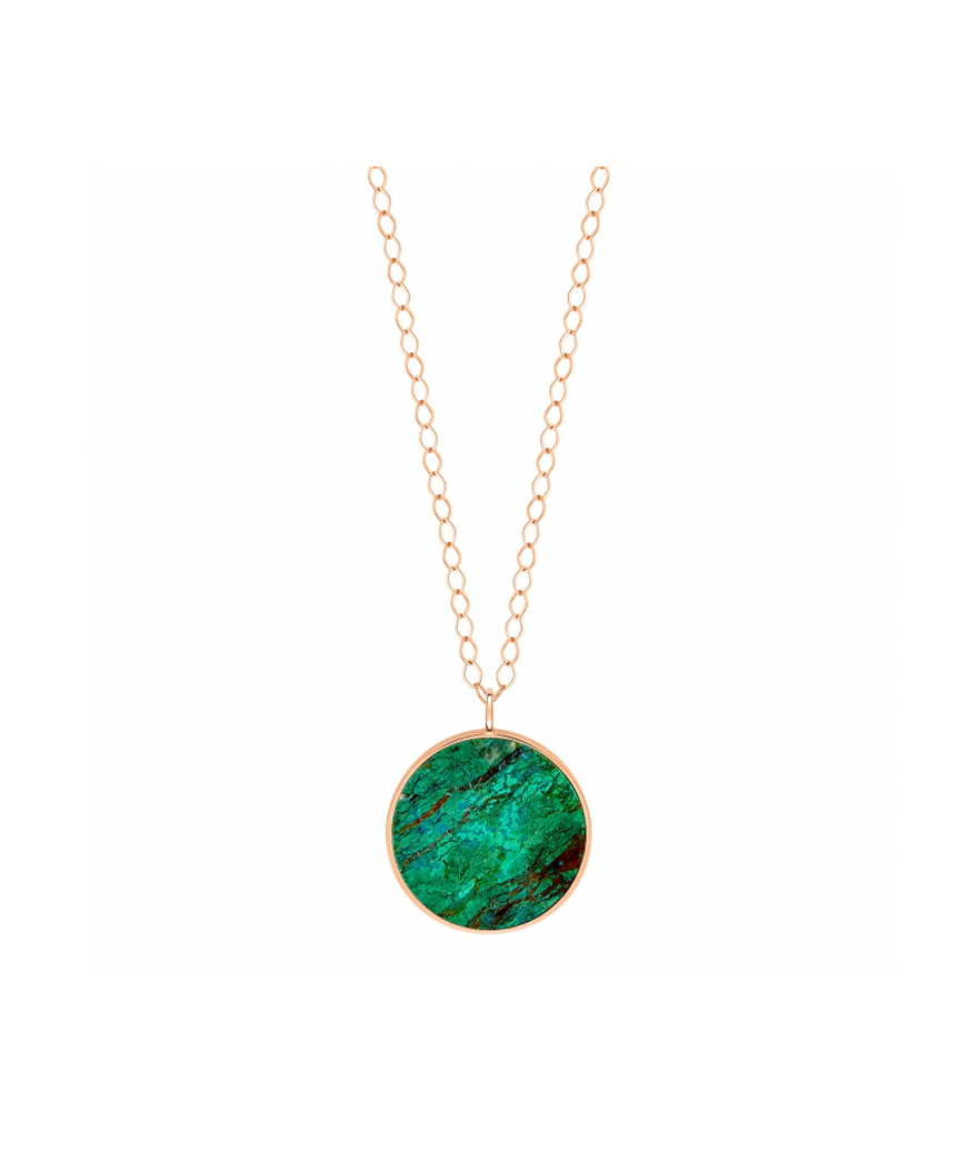 Collier Ginette NY Jumbo Ever Disc on chain or rose chrysocolle
