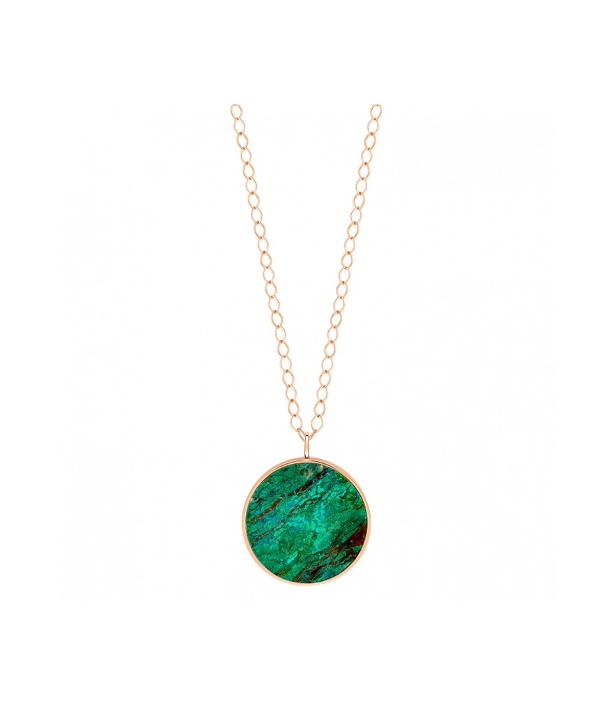 Collier Ginette NY Jumbo Ever Disc on chain or rose chrysocolle