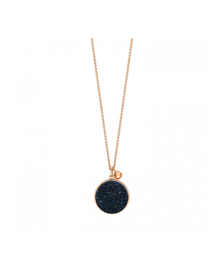 Collier Ginette NY Disc Ever on chain or rose blue sand stone or rose
