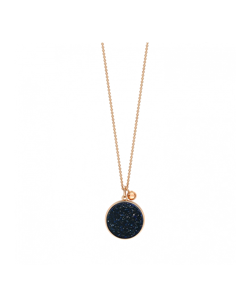 Collier Ginette NY Disc Ever on chain or rose blue sand stone or rose
