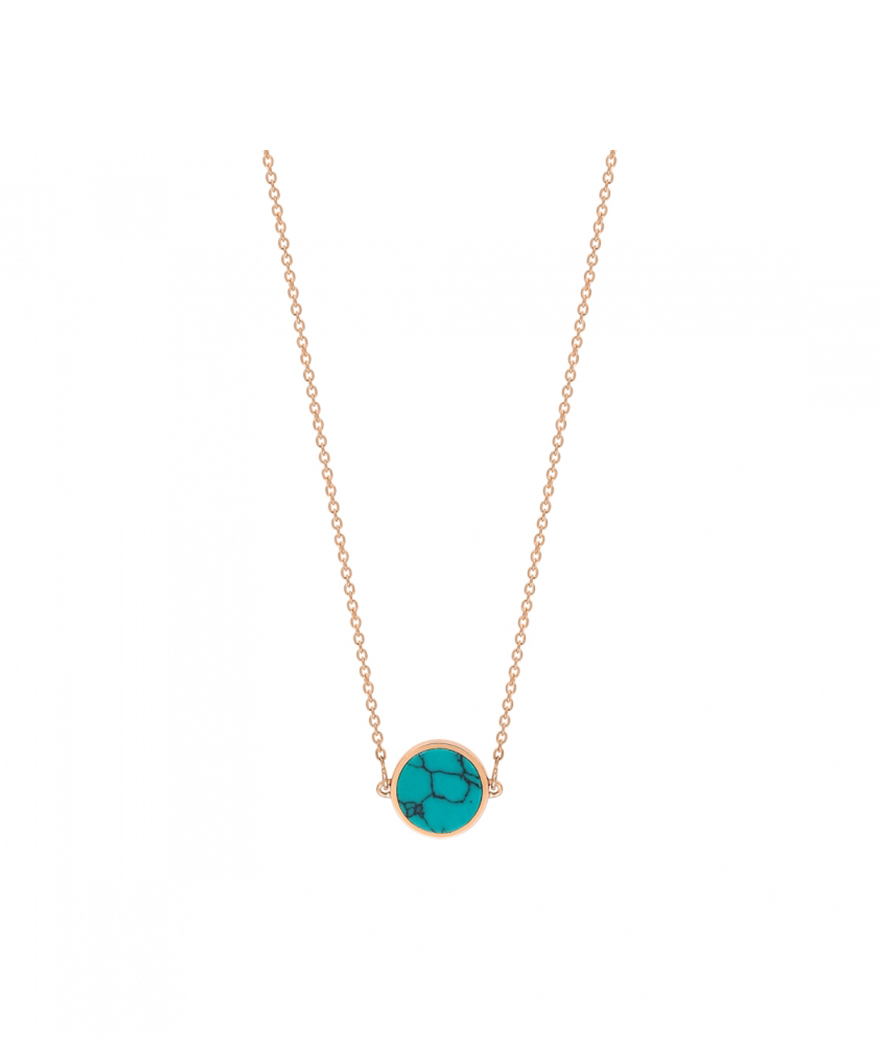 Collier Ginette NY Mini Ever Disc or rose turquoise