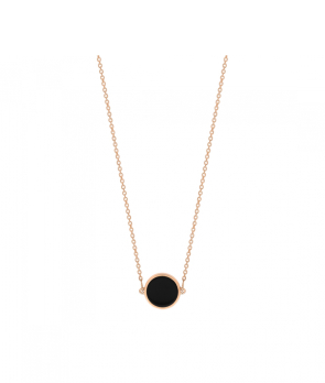 Collier Ginette NY Mini Ever Disc or rose onyx noir