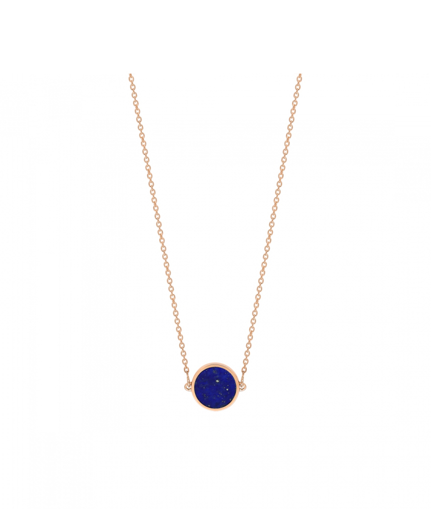 Collier Ginette NY Mini Ever Disc or rose lapis lazuli