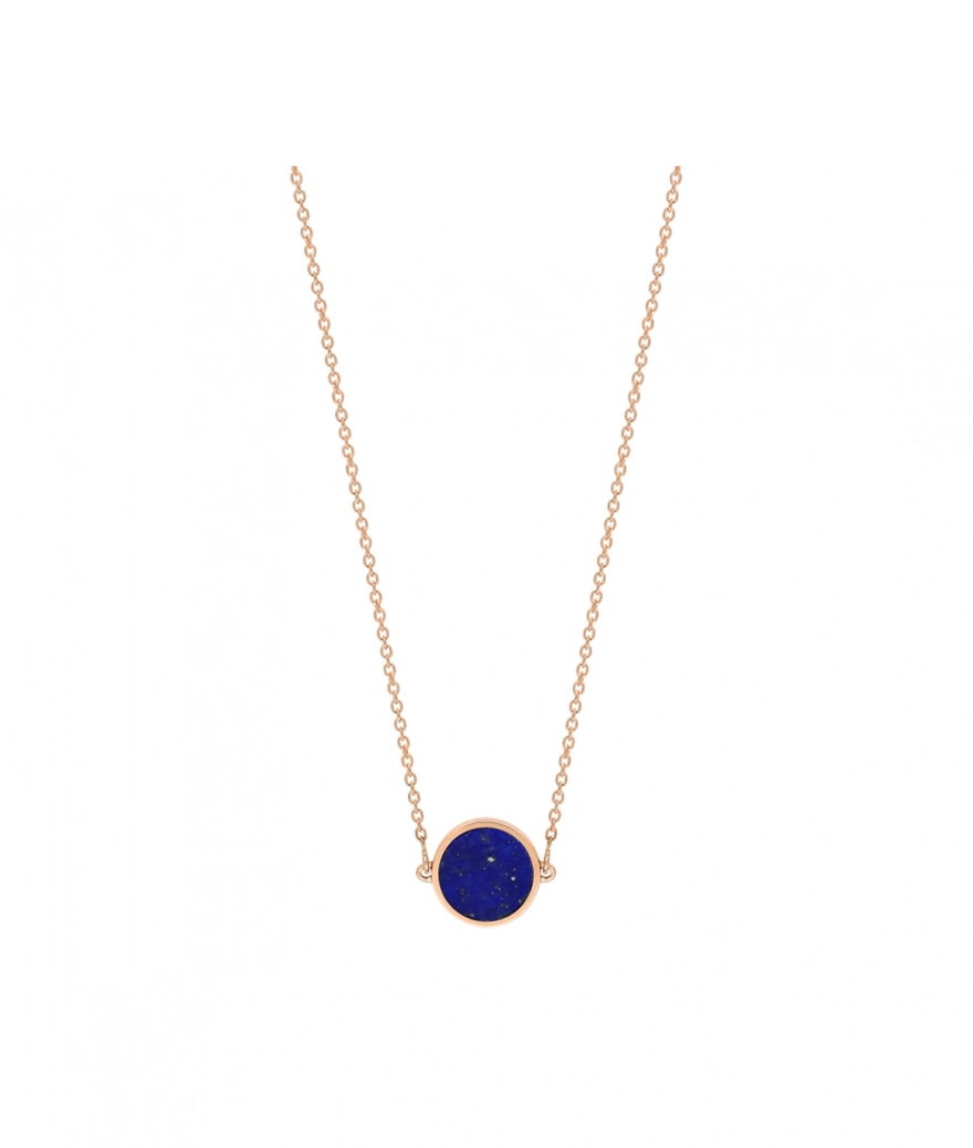 Collier Ginette NY Mini Ever Disc or rose lapis lazuli