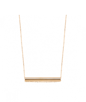 Collier Ginette NY Straw sur chaîne or rose