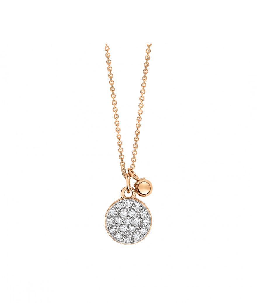 Collier Ginette NY Mini Ever Disc on chain or rose diamants
