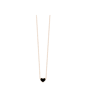 Collier Vanrycke Emoji Cœur or rose email noir