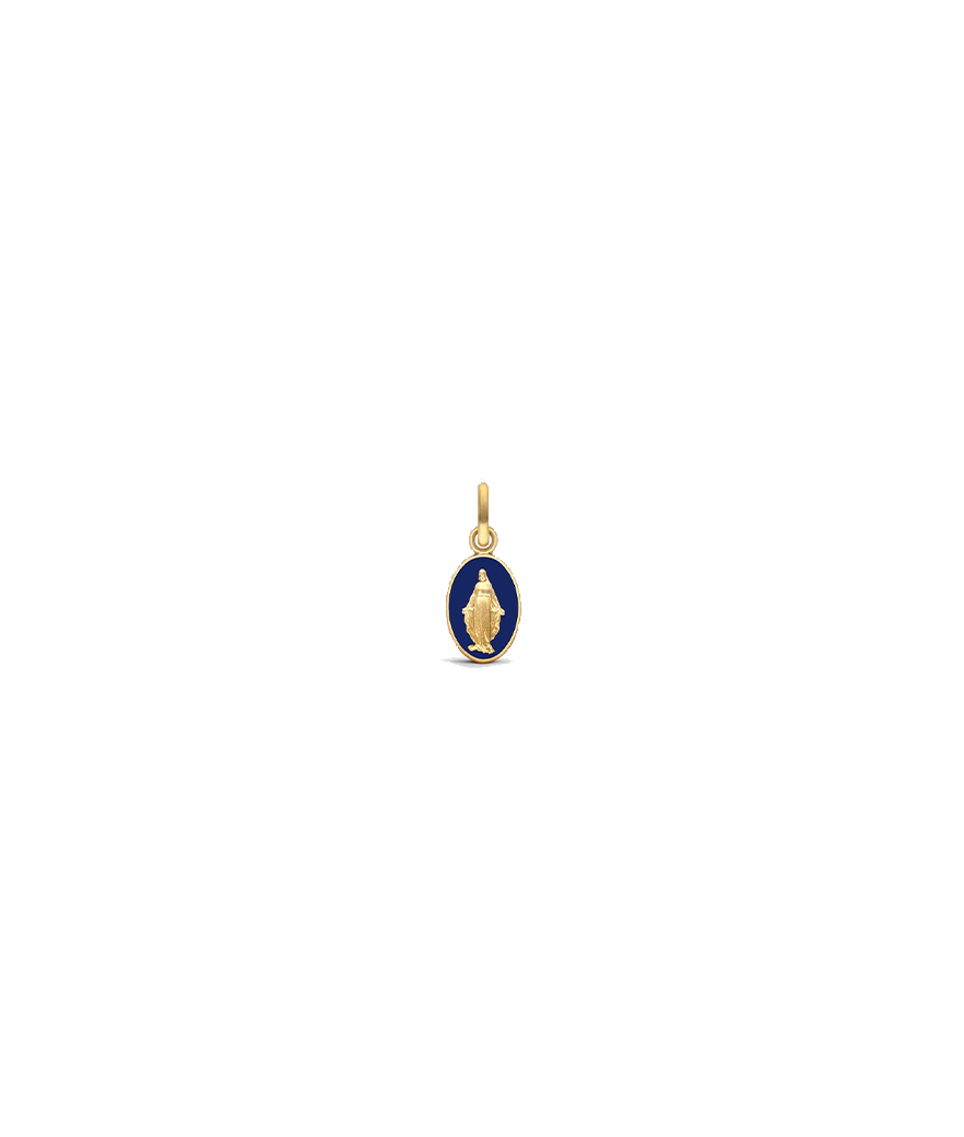 Médaille Arthus Bertrand Miraculeuse or jaune bleu marine