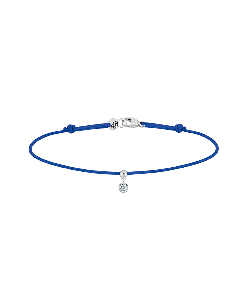 Bracelet La Brune Et La Blonde Cordon BB bleu or blanc diamant