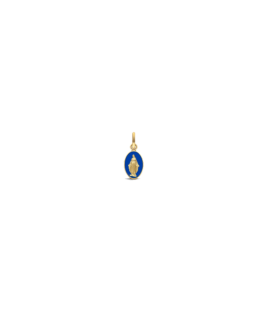 Médaille Arthus Bertrand Miraculeuse or jaune bleu roi 17mm