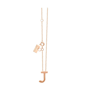 Collier Vanrycke Abécédaire "J" or rose