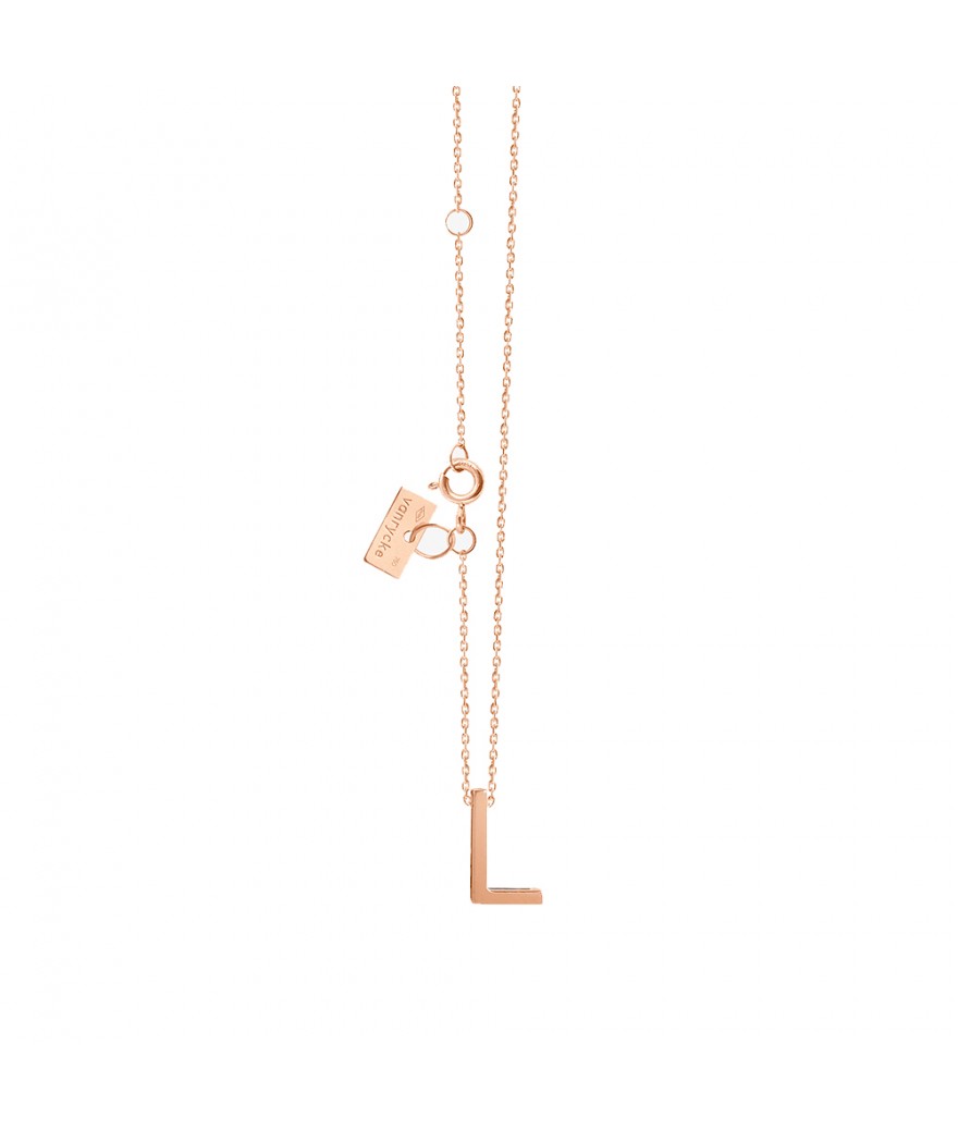 Collier Vanrycke Abécédaire "L" or rose