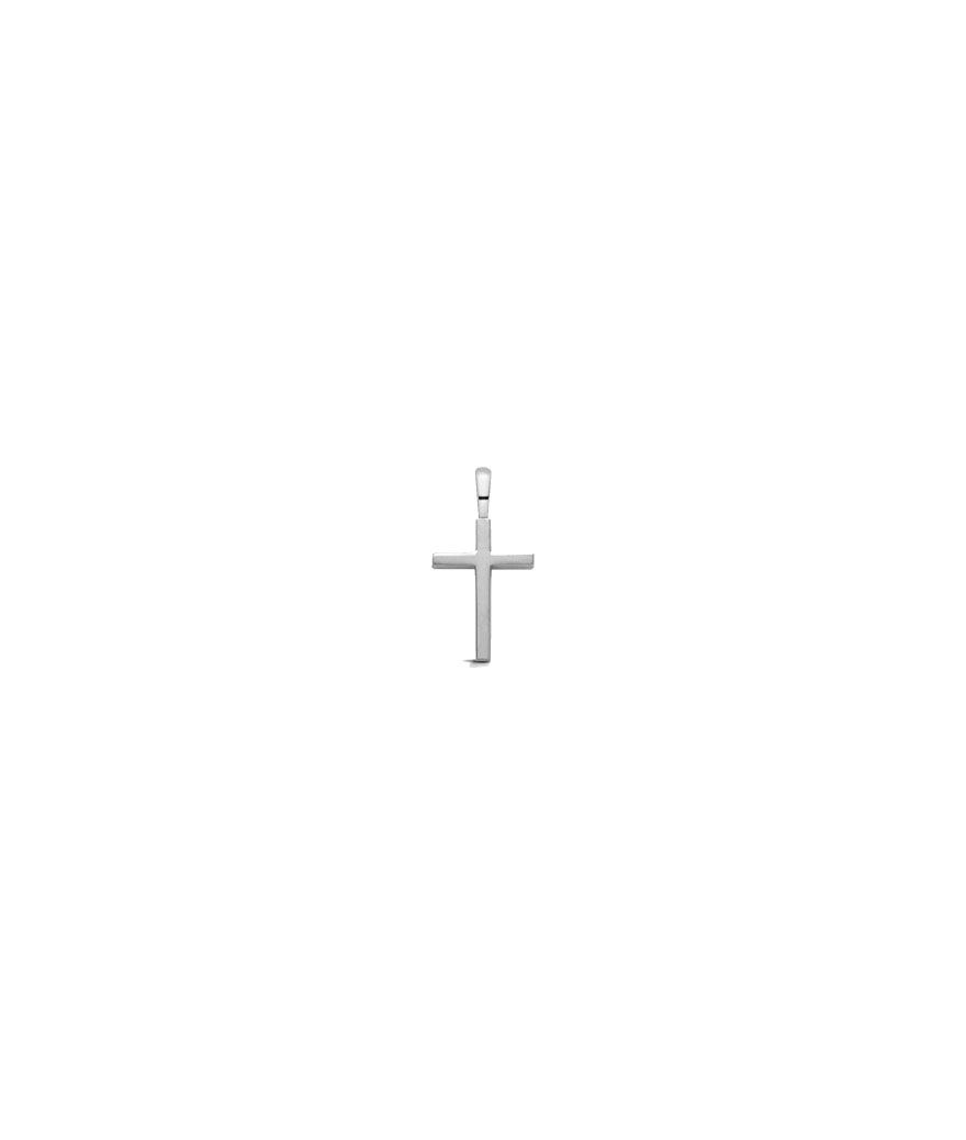 Pendentif Arthus Bertrand croix fil carré or blanc