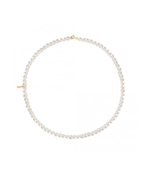 Collier Claverin Lotta Love Timeless or jaune perles blanches