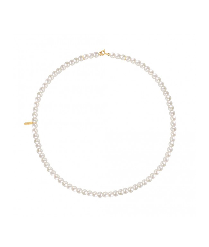 Collier Claverin Lotta Love Timeless or jaune perles blanches