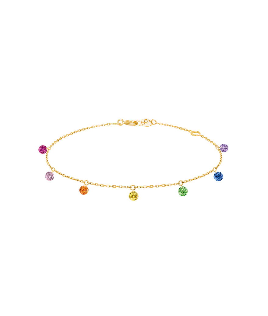 Bracelet La Brune et La Blonde Confetti or jaune rainbow
