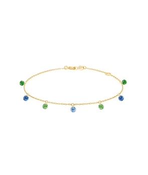 Bracelet La Brune et La Blonde Confetti Rio or jaune saphirs bleus tsavorites